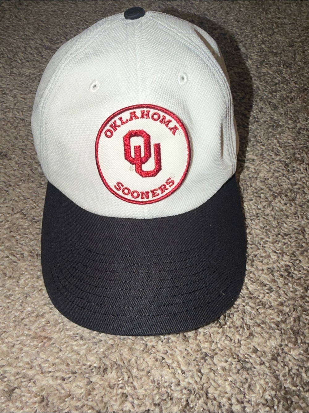 Unisex '47 White/Black Oklahoma Sooners Pique Patch Clean Up Adjustable Hat